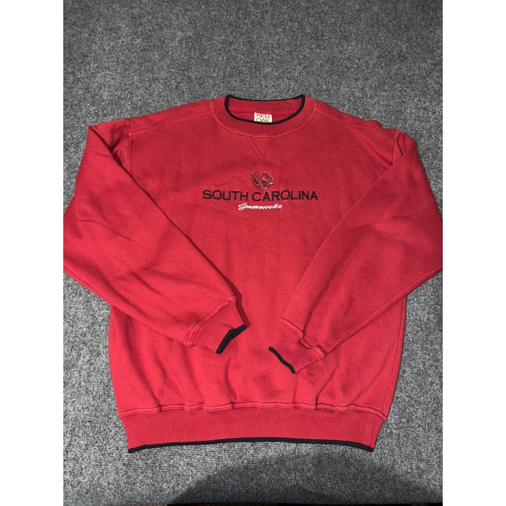 Red Oak South Carolina Gamecocks Sweatshirt Large Red Embroidered Pullover 4491